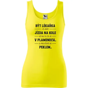 Dámské tílko s potiskem Být lékařka Velikost: S, Barva: Citrónová