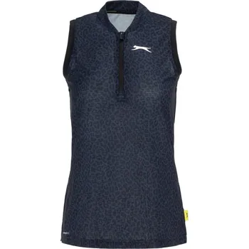 Dámské tričko Slazenger Zip Sleeveless Polo Navy M