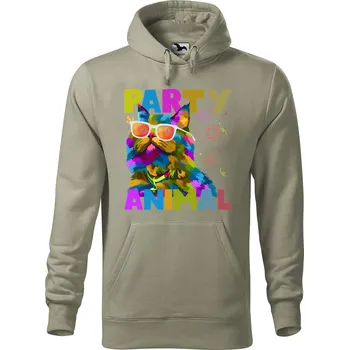 Pánská mikina Pánská mikina s potiskem Party animal Velikost (muž): 3XL, Vyberte barvu: Světlá khaki