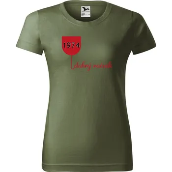Dámské tričko s potiskem Dobrý ročník 74 Barva trička: Khaki - 09, Velikost: 2XL