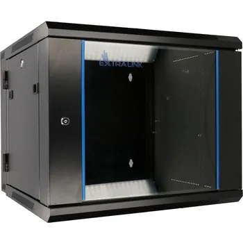 Rozvaděč Extralink 12U 600x600 AZH Černá | Racková skříň | montovaná na zdi, dvoudílná