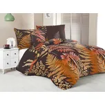 Povlečení satén Luxury Collection 2x 70x90, 220x200 Kapradí hnědé