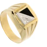 Zlatnictví Helios Zlatý pánský prsten s bílým zlatem