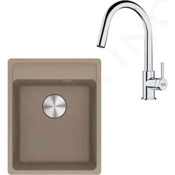 Granitový dřez Franke Sety Kuchyňský set G252KA, fragranitový dřez MRG 610-37 RTL a baterie FS 3229.031, kašmír/chrom, 114.0700.691