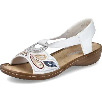 Dámské polobotky Dámské sandály Rieker 608B4-80 bílé bílá 39