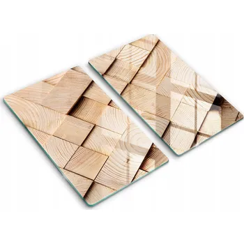 Kuchyňské prkénko Skleněné kuchyňské desky na krájení s grafikou 2x30x52 cm Dřevěné čtverce