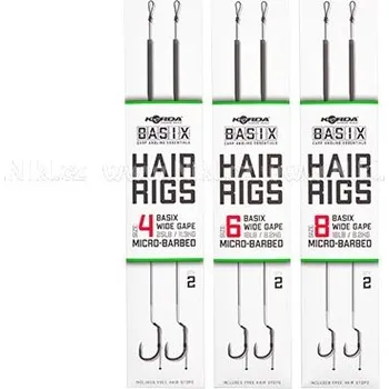 Korda Návazce Basix Hair Rigs Wide Gape barbless č.: 4