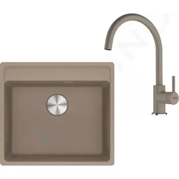 Granitový dřez Franke Sety Kuchyňský set G274KA, fragranitový dřez MRG 610-52 RTL a baterie FC 6018.424, kašmír, 114.0700.786