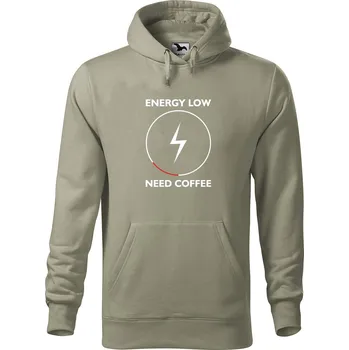 Pánská mikina Pánská mikina s potiskem Need coffee Velikost (muž): 3XL, Vyberte barvu: Světlá khaki