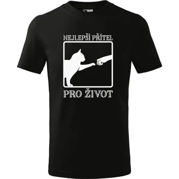 Chlapecké tričko Dětské tričko s potiskem Nejlepší přítel Velikost: 158/12 let, Barva trička: Černá