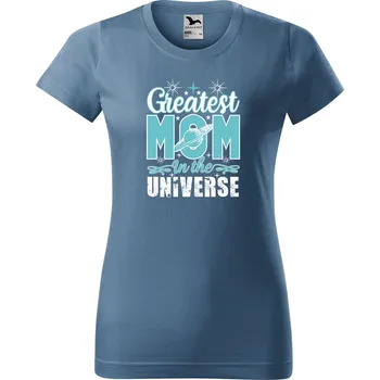Dámské tričko Dámské tričko s potiskem Greatest mom Barva trička: Denim - 60, Velikost: XS
