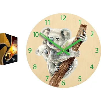 Hodiny Březové hodiny s motivem koaly, akrylové nástěnné hodiny Koala Kulatý
