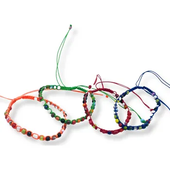 Drahý kámen Ancient Wisdom Náramek přátelství Malé barevné korálky “Navždy“, GREEN (1 ks)