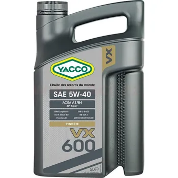 Motorový olej YACCO motorový olej plně syntetický VX 600 5W40 5l