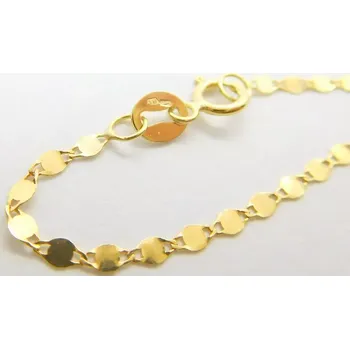 Řetízek Klenoty Budín Dámský hladký zlatý řetízek ze žlutého zlata ZRCÁTKA 585/1,18gr 42cm HK6247 (Klenoty Budín Dámský hladký zlatý řetízek ze žlutého zlata ZRCÁTKA 585/1,18gr 42cm HK6247)