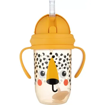 Canpol babies Hrneček nevylévací se slámkou a závažím BabiesBoo 270ml gepard (56/617)