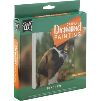 Puzzle GRAFIX Diamantové malování na rámu Štěně 18x18cm