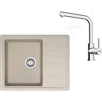 Granitový dřez Franke Sety Kuchyňský set G262SA, fragranitový dřez BFG 611-62 a baterie FS 3230.031, sahara/chrom, 114.0700.732