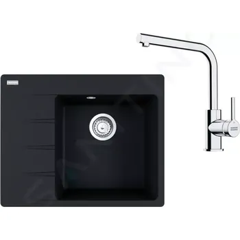 Granitový dřez Franke Sety Kuchyňský set G248O, fragranitový dřez CNG 611-62 TL/7 a baterie FS 3230.031, onyx/chrom, 114.0700.677