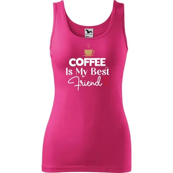 Dámské tílko s potiskem Coffee is my friend Velikost: XS, Barva: Purpurová