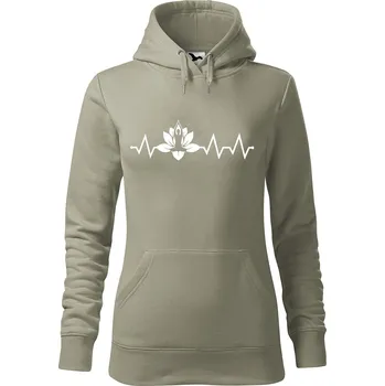 Pánská mikina Dámská mikina Tep jóga Velikost (žena): S, Vyberte barvu: Světlá khaki