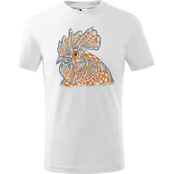 Chlapecké tričko Dětské tričko s potiskem Hlava kohouta Velikost: 158/12 let, Barva trička: Bílá