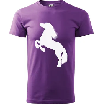 Pánské tričko Pánské tričko s potiskem Kůň Velikost: M, Barva trička: Fialová