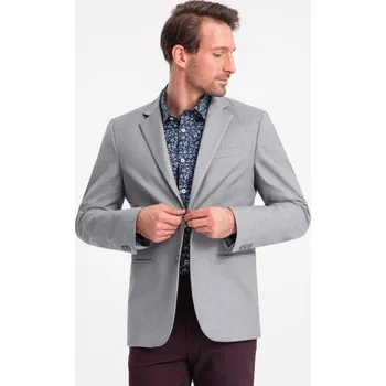 Ombre Clothing Elegantní šedé sako V1 BLZB-0115