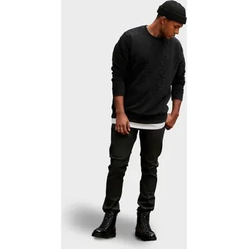 Pánská mikina Ombre Clothing Poutavá černá mikina s výraznými písmeny V1 SSNZ-0164