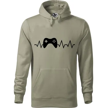 Pánská mikina Pánská mikina s potiskem Tep gaming Velikost (muž): M, Vyberte barvu: Světlá khaki
