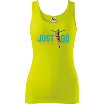 Dámské tílko s potiskem Just go Velikost: 2XL, Barva: Limetková