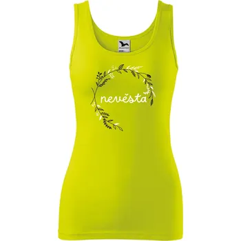 Dámské oblečení Dámské tílko s potiskem Nevěsta kruh Velikost: L, Barva: Limetková