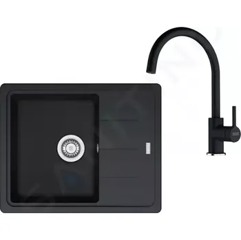 Kuchyňský dřez Franke Sety Kuchyňský set G278O, fragranitový dřez BFG 611-62 a baterie FC 6018.071, onyx, 114.0700.802