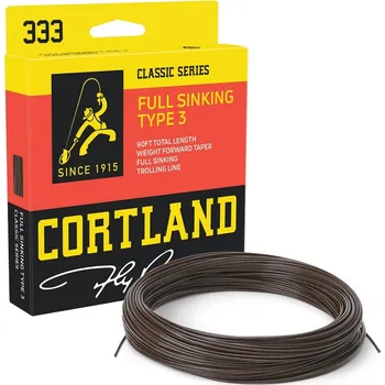 Cortland Muškařská Šňůra 333 Classic Full Sinking Type 3 Brown Fresh Salt 90 ft - WF7S