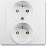 Zásuvka kompletní dvojnásobná, polozapuštěná ABB Swing L 5512J-C02259 B1 jasně bílá