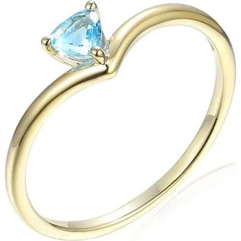 Prsten Gems, Originální prsten Tristin, žluté zlato a blue topaz, vel. 54, prům. 17.2 mm, 585-38-1-4063.0Z00.0.54.603