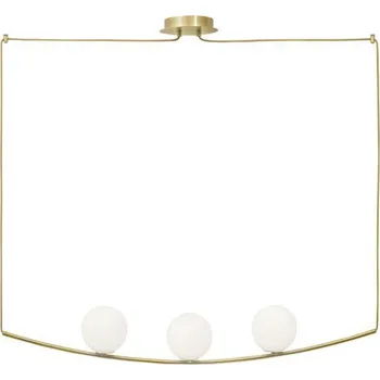 NOVA LUCE závěsné svítidlo VITTON mosazný kov bílé lesklé sklo mosazný kabel E14 3x5W IP20 bez žárovky 8279602