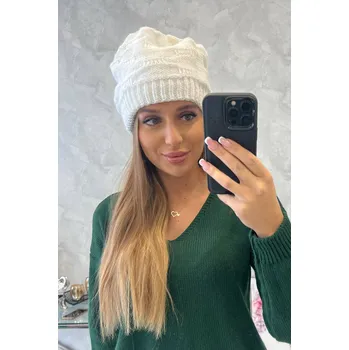 Čepice Dámská zimní čepice K-Fashion bílá, UNI i519_23659-U
