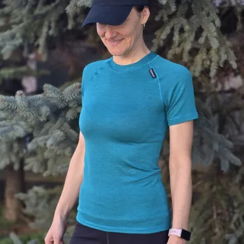 Dámské tričko Dámské smaragdové termo tričko s krátkým rukávem Velikost: M