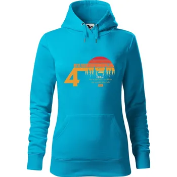 Pánská mikina Dámská mikina 40 let myslivost Velikost (žena): M, Vyberte barvu: Tyrkysová