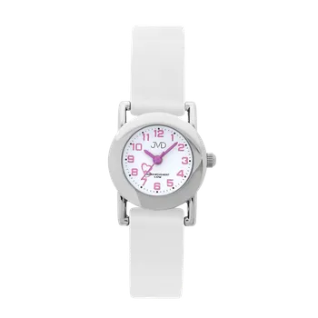 Hodinky Dívčí náramkové hodinky s motivem srdíček JVD bílé | Odolný silikonový pásek | Přehledný ciferník | Ověřeno 1000+ zákazníky | Hodinky pro děti | Hodinky pro holky | ROMERO quartzový strojek, arabská čísla