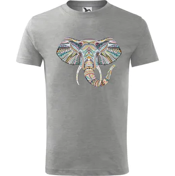 Chlapecké tričko Dětské tričko s potiskem Hlava slona Velikost: 158/12 let, Barva trička: Tmavě šedý melír