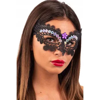 Karnevalová maska Krajková škraboška s kamínky