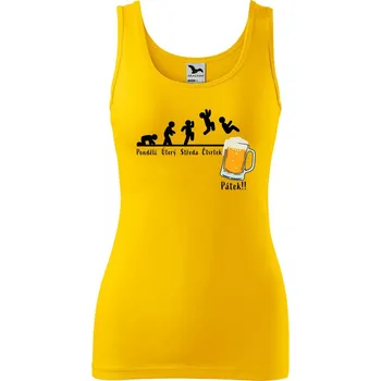 Dámské tílko s potiskem Týden Velikost: M, Barva: Žlutá