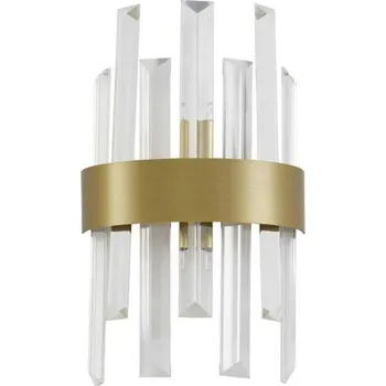Nástěnné svítidlo NOVA LUCE nástěnné svítidlo CROWN saténový zlatý kov čirý křišťál (7 ks) G9 1x5W 230V IP20 bez žárovky 9695220