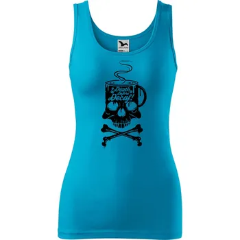 Dámské tílko s potiskem Decaf Velikost: M, Barva: Tyrkysová