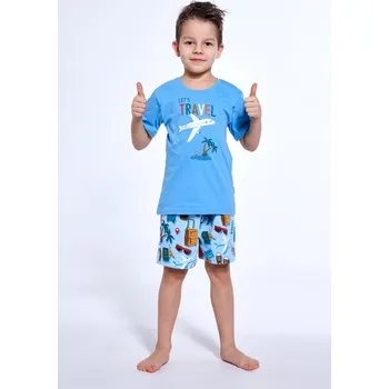 CHLAPECKÉ DĚTSKÉ PYŽAMO KR 789/121 TRAVEL 3 modrá 104