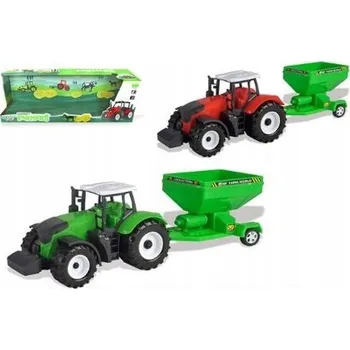 autíčko TRAKTOR S VÝSUVNÝM RAMENEM A PŘÍVĚSEM FARMER SET