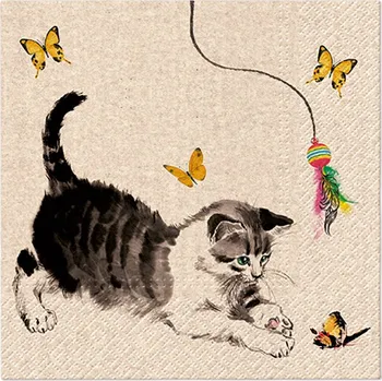 Papírový ubrousek Papírové ubrousky PAW We Care Kočka 33x33cm/20ks