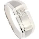 Zlatnictví Helios Pánský prsten bílé zlato s Diamanty